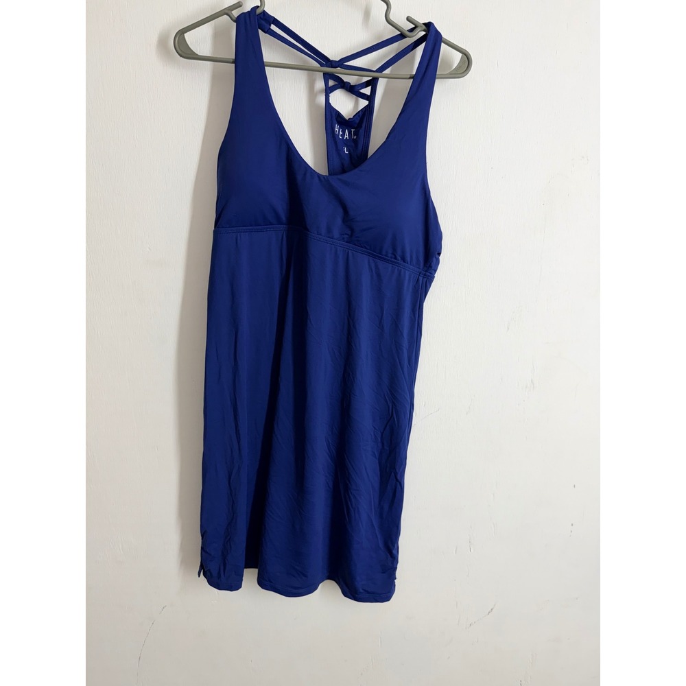 Heat Swimwear Royal Blue Swim Dress XL Strappy Racerback Active Swimsuit